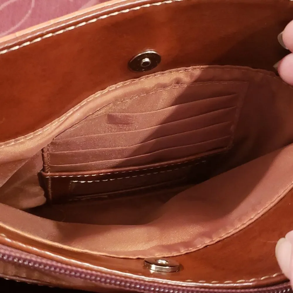 Giani Bernini Brown Stone Crossbody Shoulder Bag
